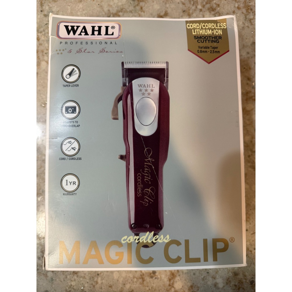 Wahl Professional 5 Star Series Cordless Magic Clip Hair Clipper Burgundy 8148